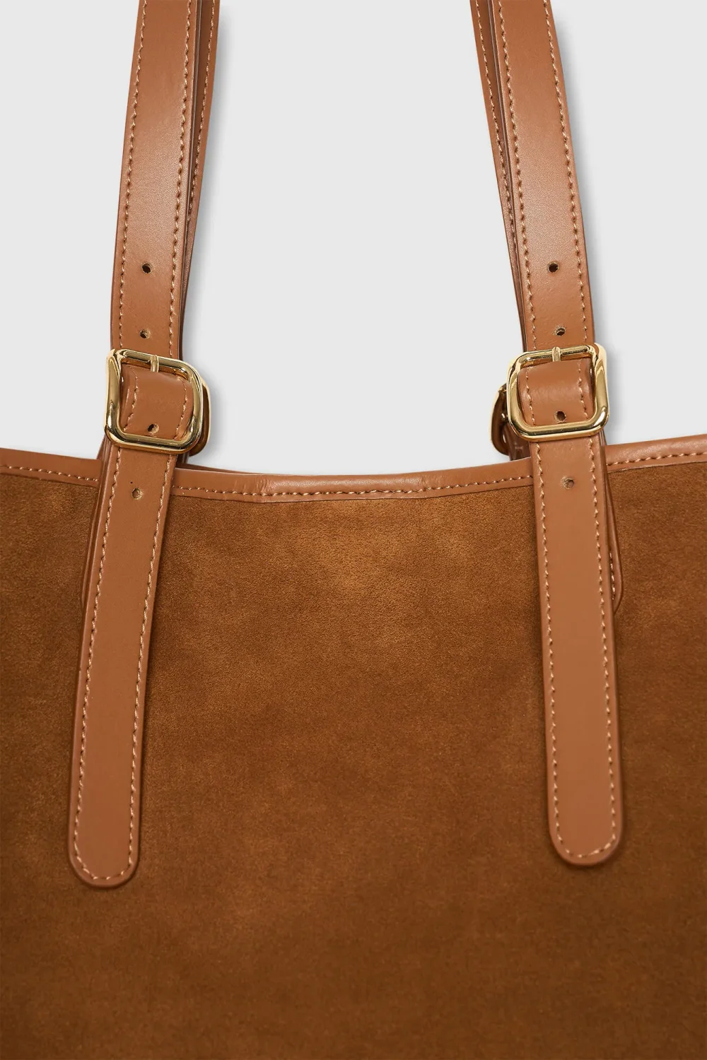 Suede Leren Dames Handtas Shopper Harper Camel