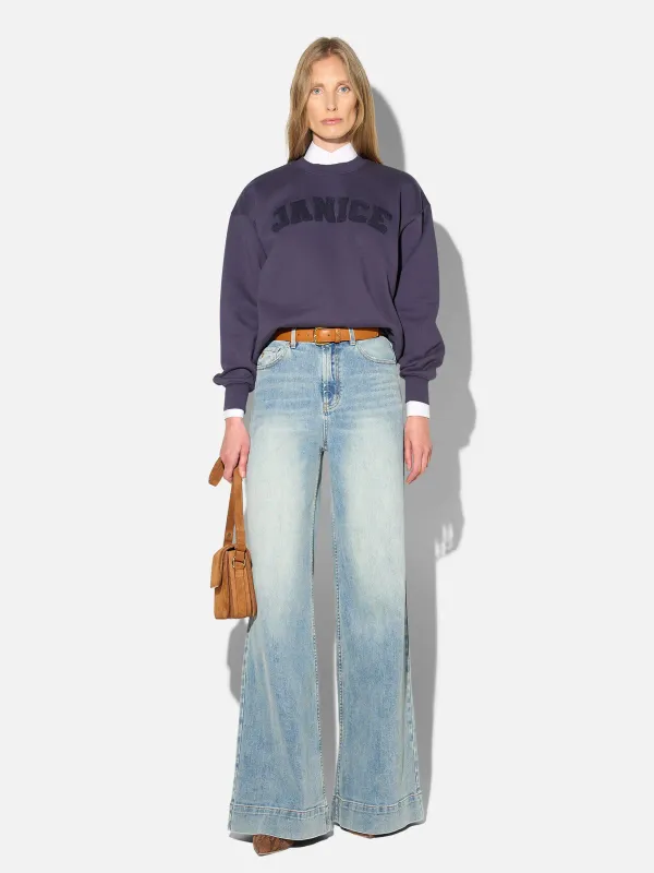 Sweater Dames Katoen Owen Blauw