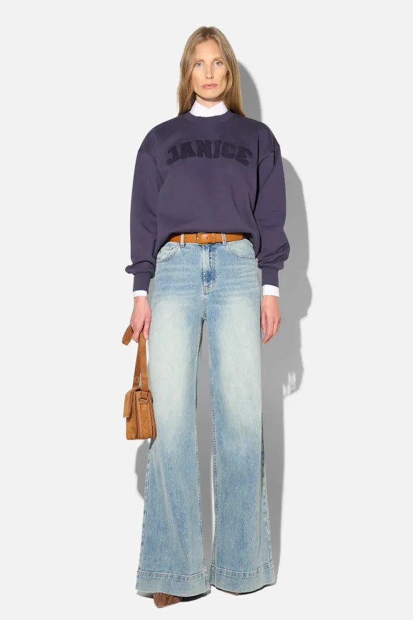 Sweater Dames Katoen Owen Blauw