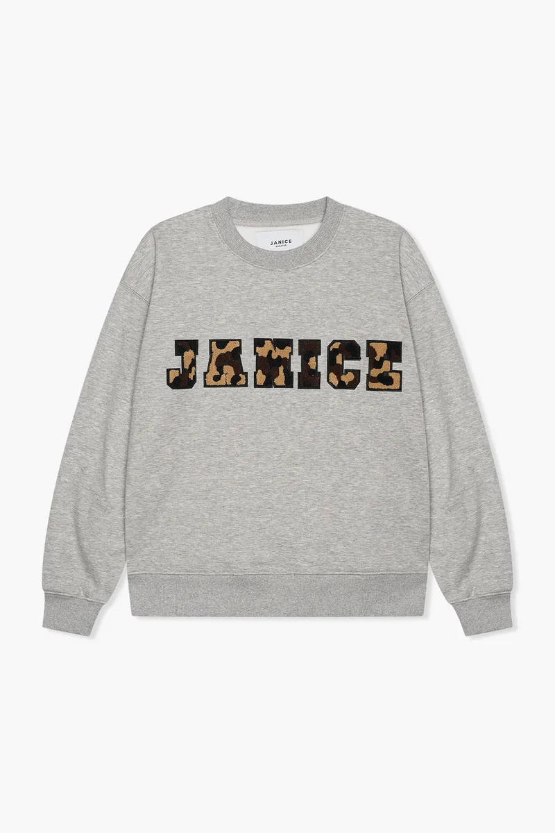 Sweater Dames Katoen Logo Camo Andy Grijs