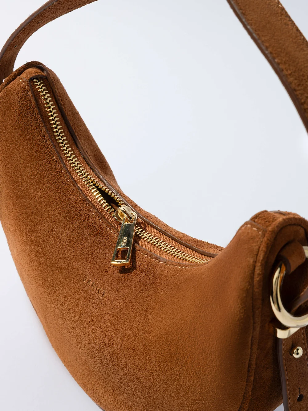 Leren Dames Schoudertas Suede Clyde Cognac