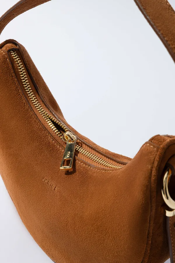 Leren Dames Schoudertas Suede Clyde Cognac