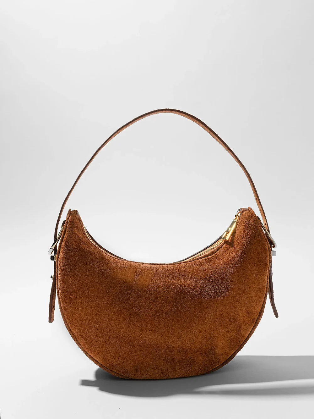 Leren Dames Schoudertas Suede Clyde Cognac