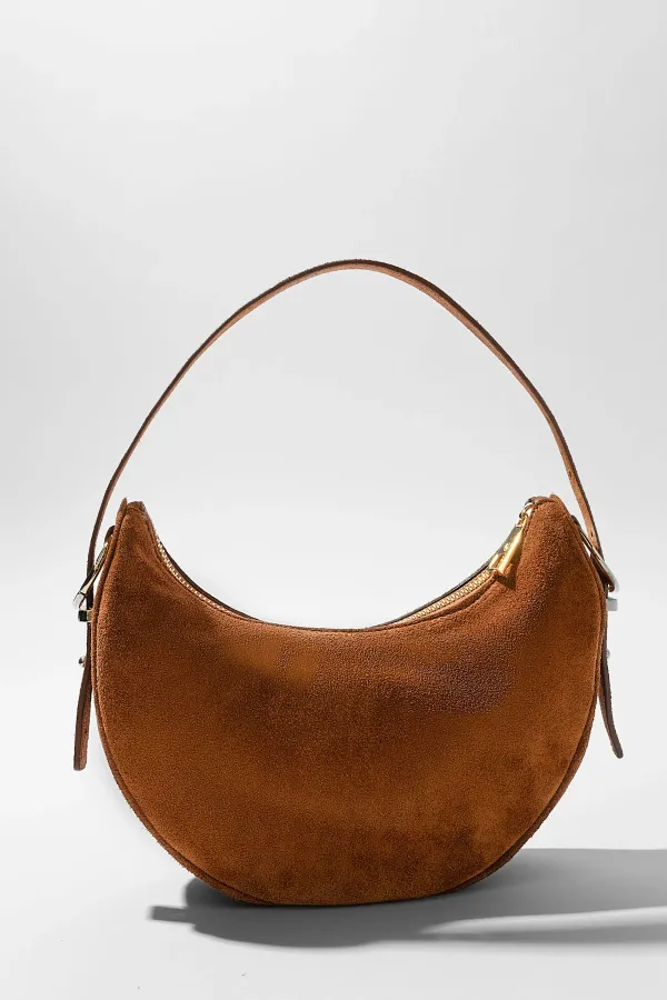 Leren Dames Schoudertas Suede Clyde Cognac