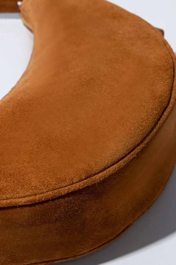 Leren Dames Schoudertas Suede Clyde Cognac