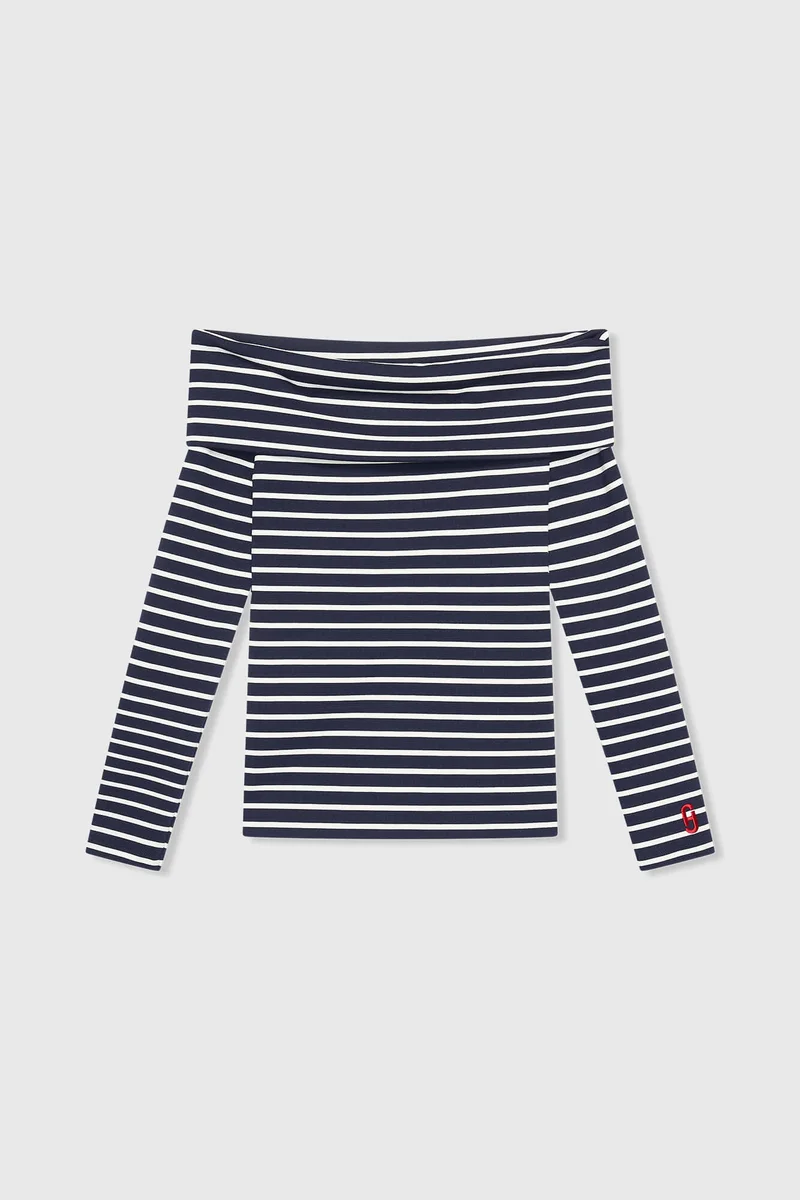 Newton Top Strepen Donker Blauw