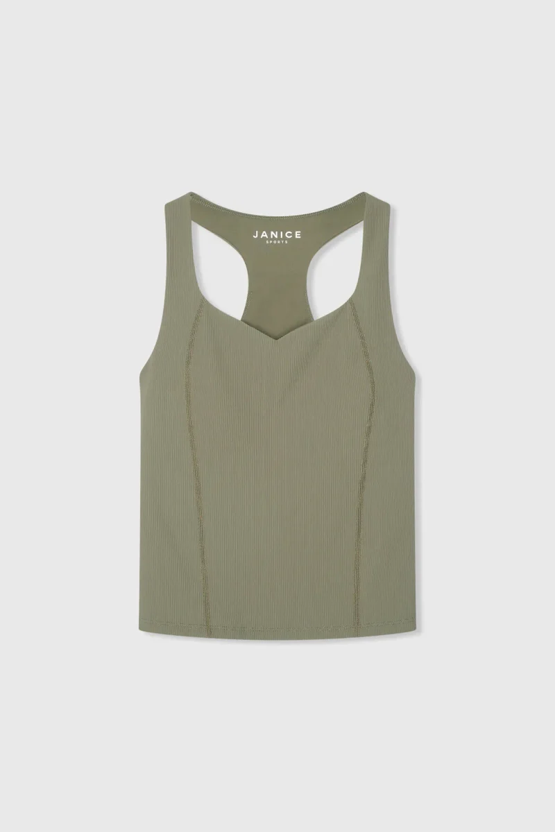 Top Dames Sport Bh Yoga Ryle Groen Rib