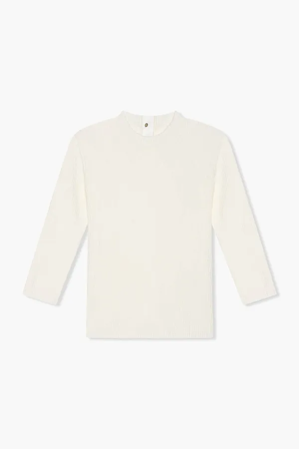 Top Gebreid Viscose Logo Drukker Rug Alec Off White