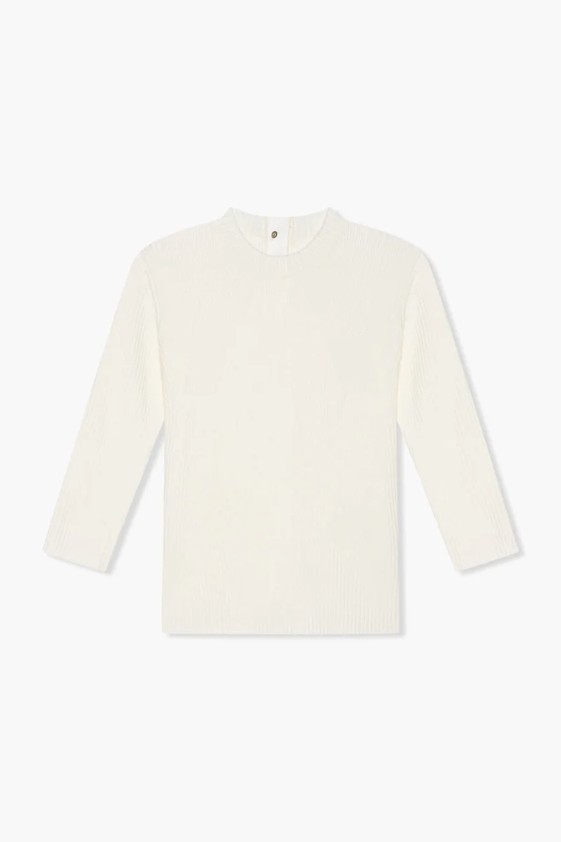 Top Gebreid Viscose Logo Drukker Rug Alec Off White