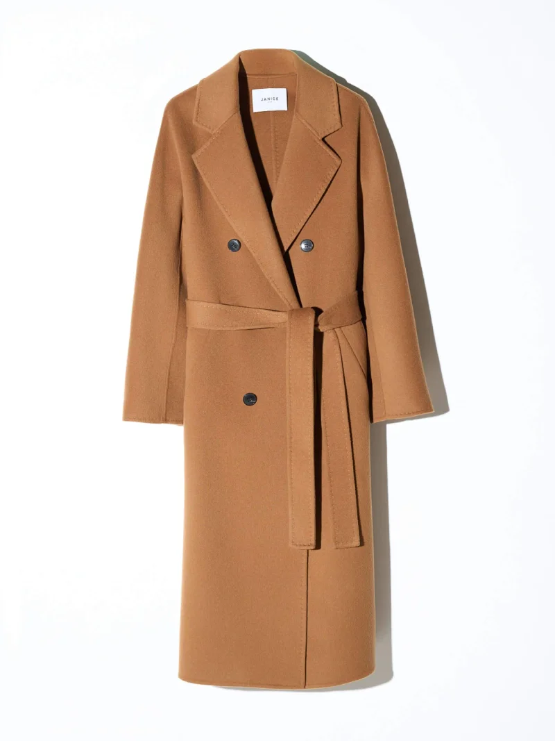 Trench Jas Lang Dames Cashmere Detroit Cognac