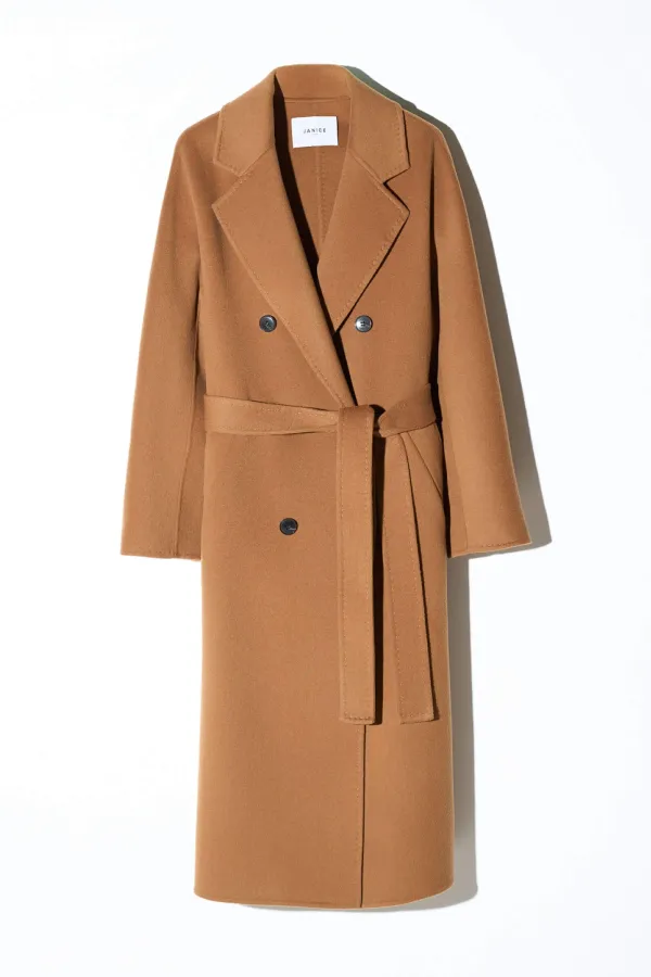 Trench Jas Lang Dames Cashmere Detroit Cognac