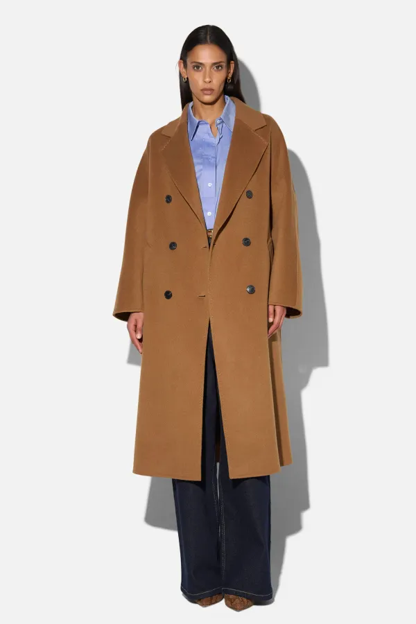 Trench Jas Lang Dames Cashmere Detroit Cognac