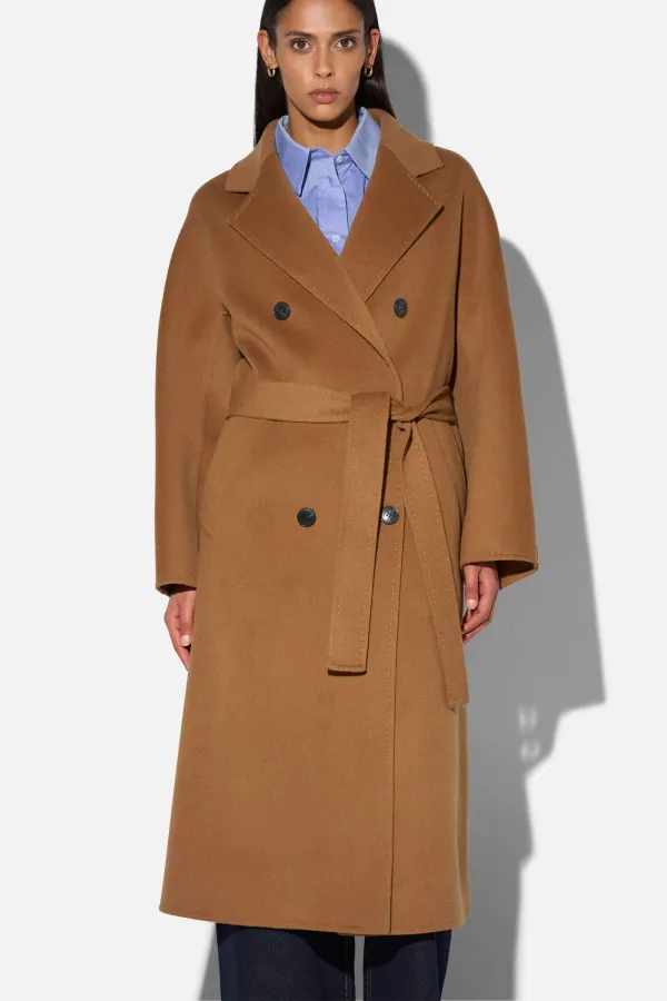 Trench Jas Lang Dames Cashmere Detroit Cognac