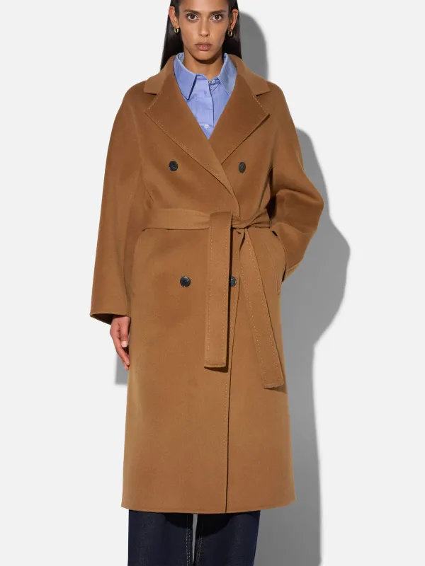 Trench Jas Lang Dames Cashmere Detroit Cognac