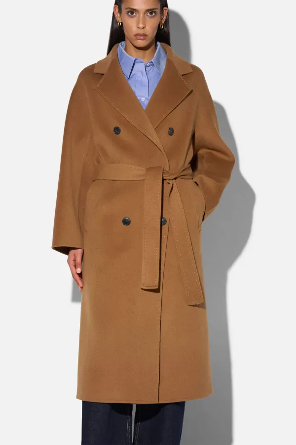 Trench Jas Lang Dames Cashmere Detroit Cognac