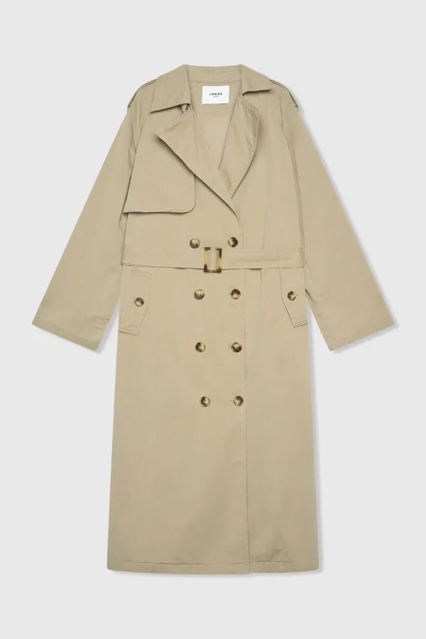 Trenchcoat Dames Oversized Cedric groen