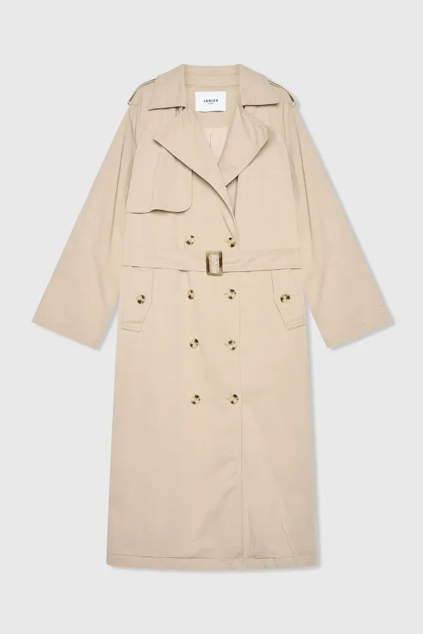 Trenchcoat Dames Oversized Cedric Beige