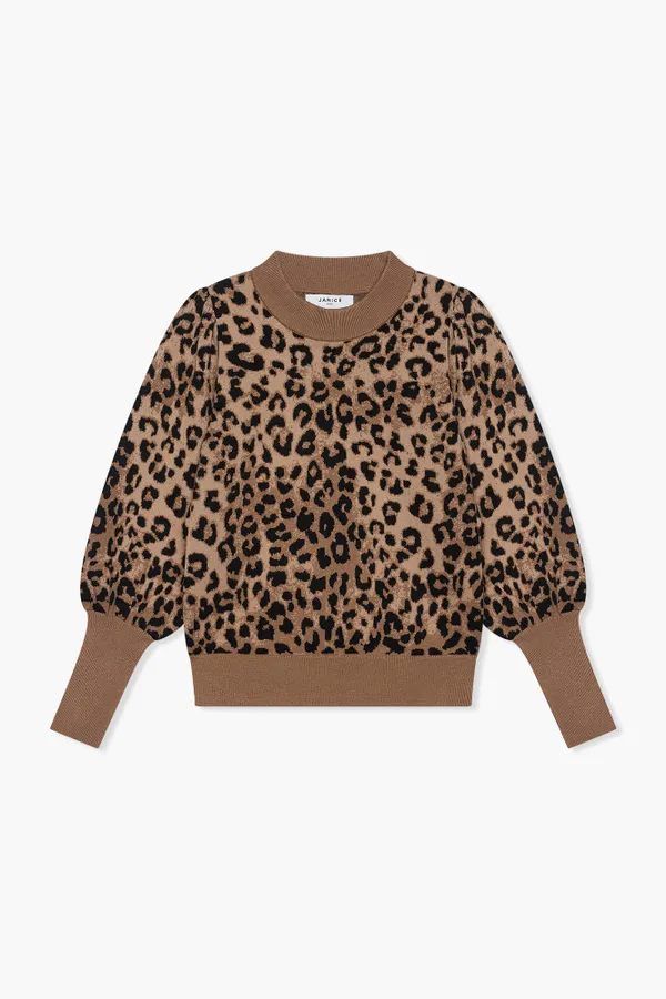 Trui Dames Pof Mouw Viscose Jay Panterprint