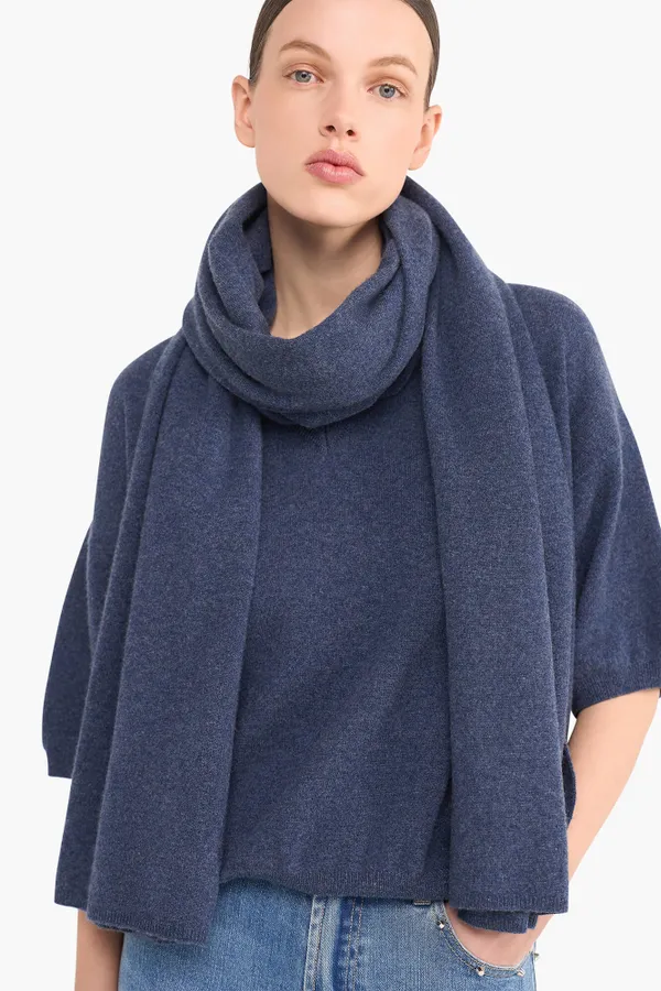 Cashmere Trui Dames Korte Mouw Romeo Blauw