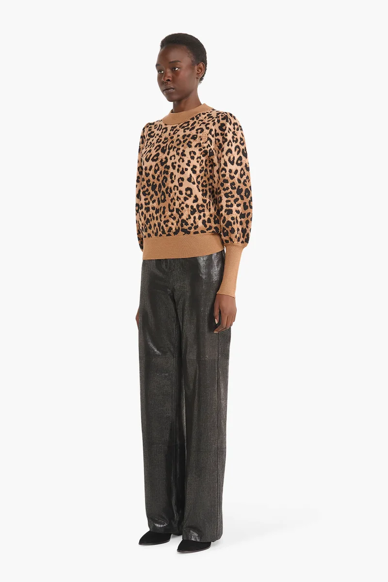 Trui Dames Pof Mouw Viscose Jay Panterprint