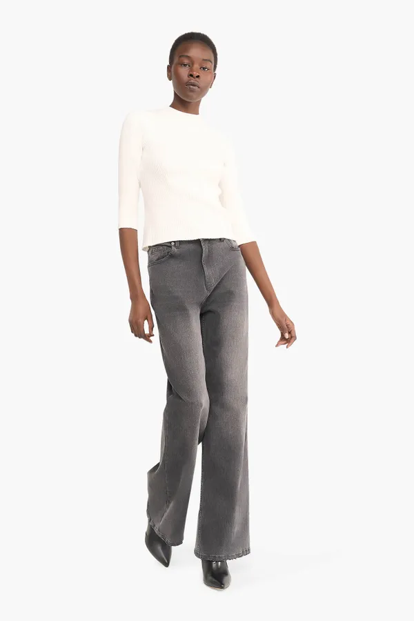 Top Gebreid Viscose Logo Drukker Rug Alec Off White