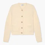 Vest Gebreid Katoen Knopen Jimm Room Wit