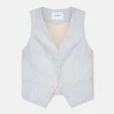 Vest Gilet Dames Lurex Blauw Dave
