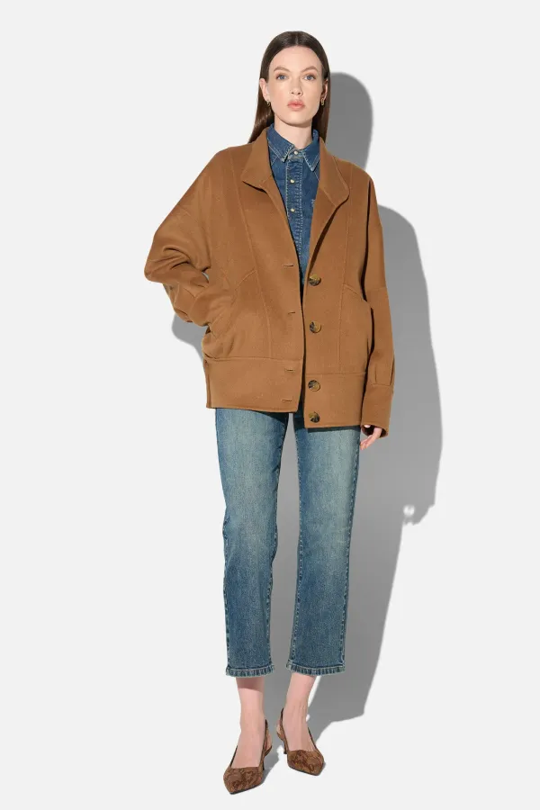 Vintage Cashmere Dames Jas Seth Cognac