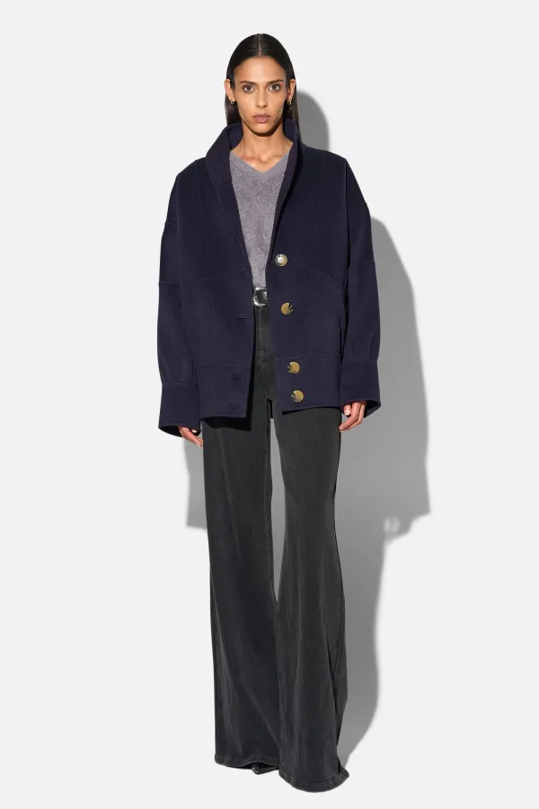 Vintage Cashmere Dames Jas Seth Donker Blauw