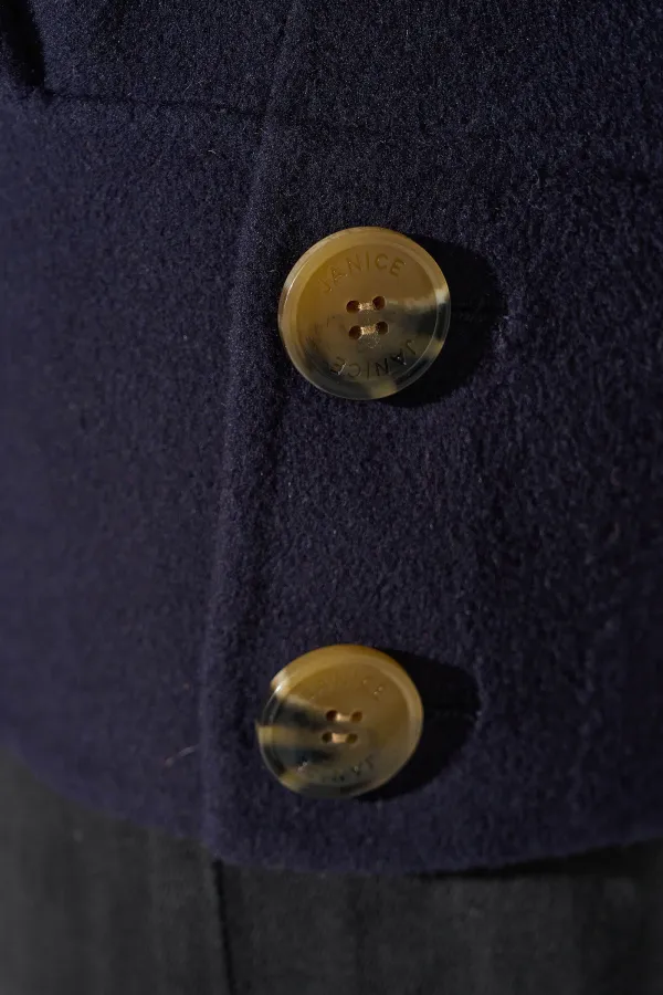 Vintage Cashmere Dames Jas Seth Donker Blauw