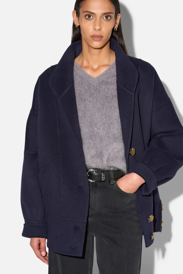 Vintage Cashmere Dames Jas Seth Donker Blauw