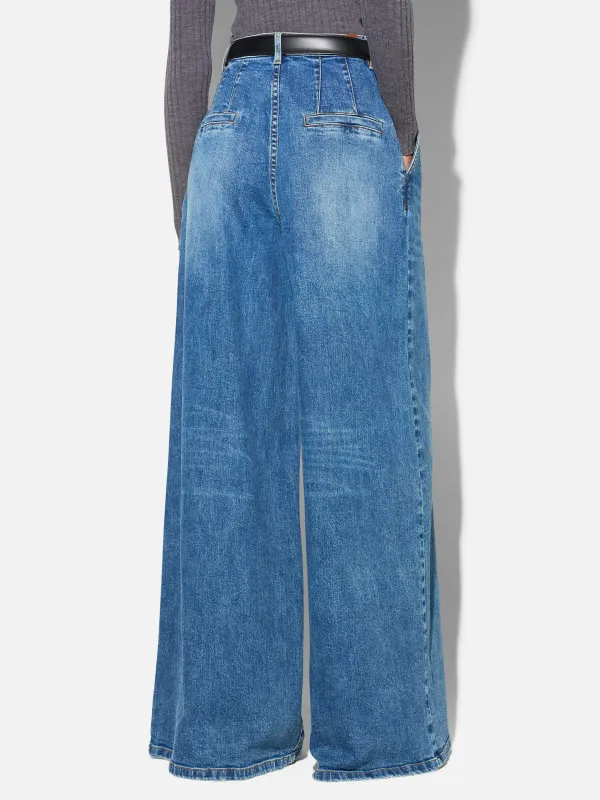 wide leg jeans stretch high rise blauw dollar 258