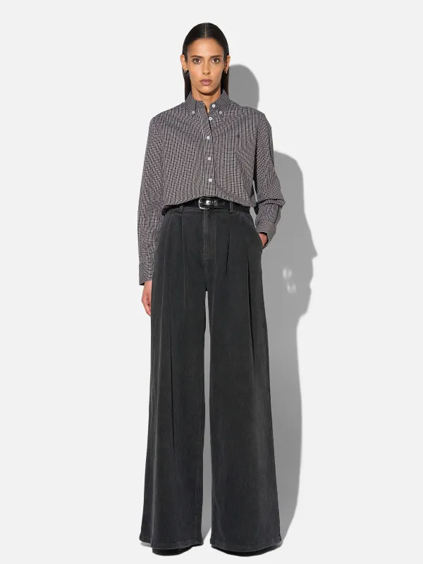 Wide Leg Jeans Stretch High Rise Dollar Zwart 813