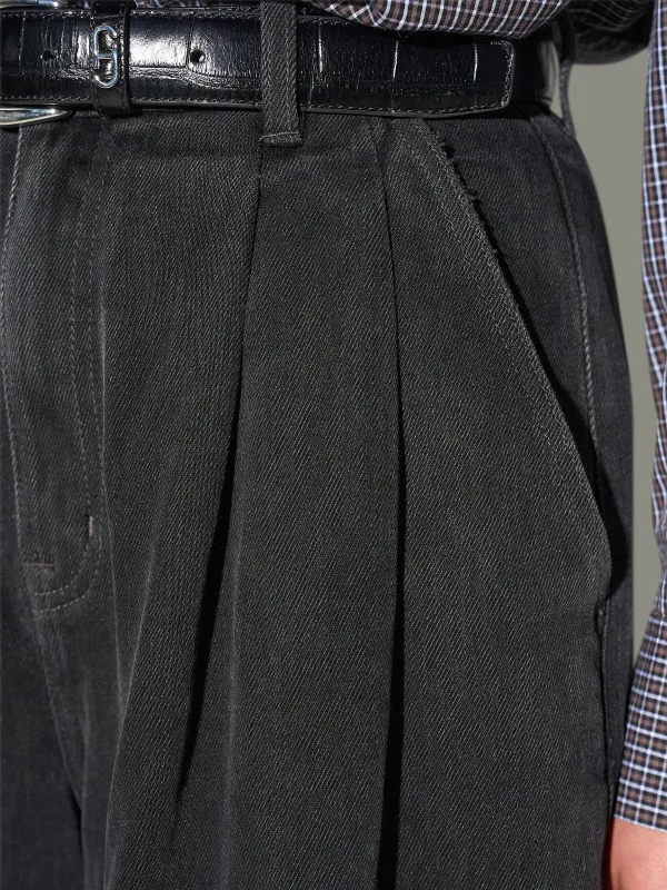Wide Leg Jeans Stretch High Rise Dollar Zwart 813