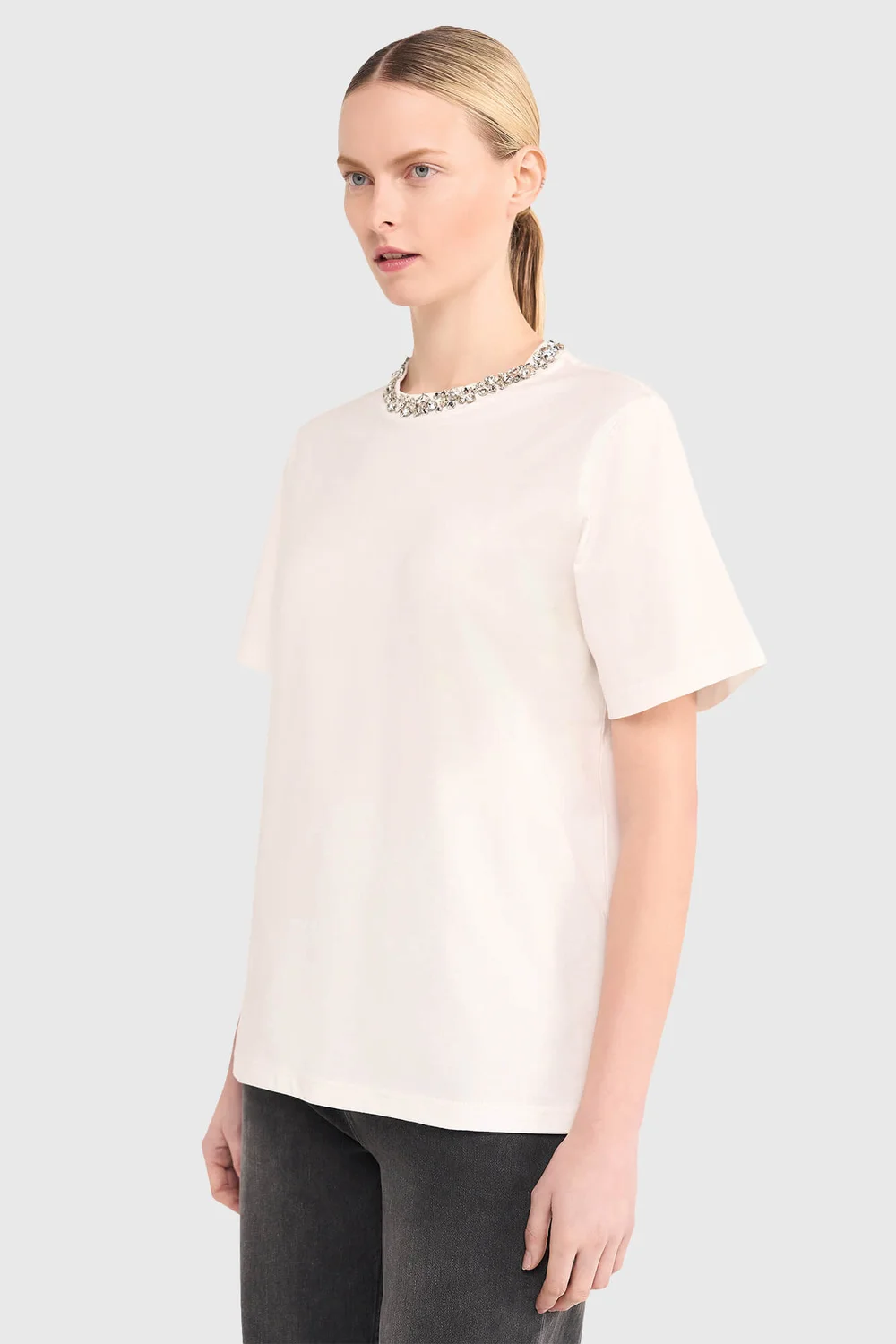 Shirt Dames Steentjes Rock Wit