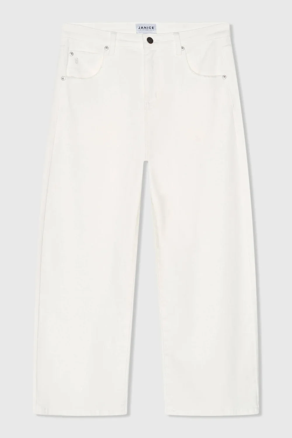 Witte Barrel Jeans Dames Mid Rise Baxter