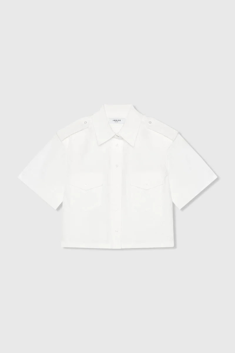 Witte Blouse Dames Katoen Wit Spike