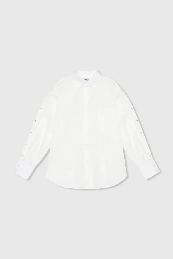Witte Katoenen Blouse Dames Katoen Paul
