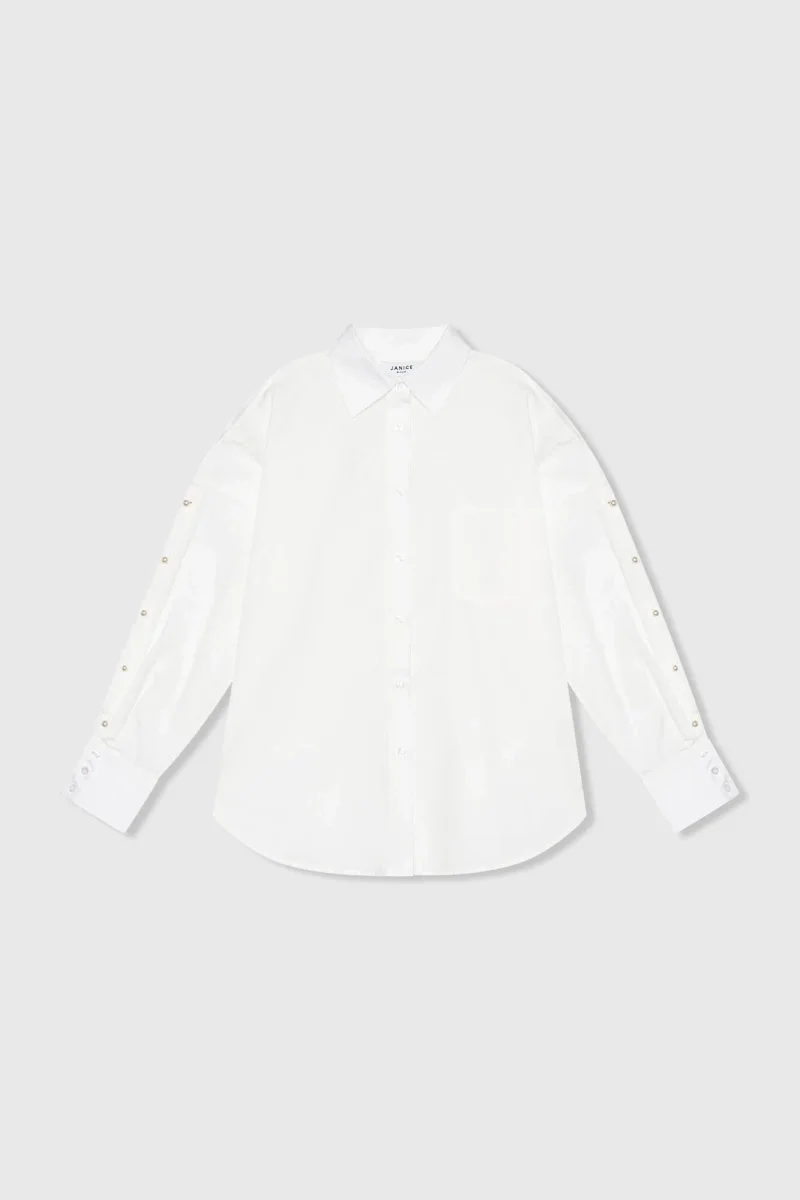 Witte Katoenen Blouse Dames Katoen Paul