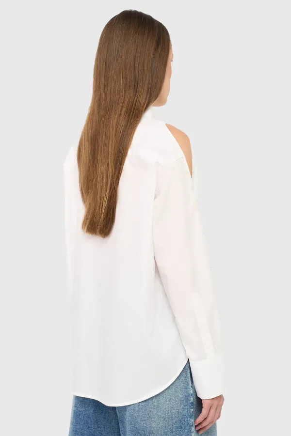 Witte Katoenen Blouse Dames Katoen Paul