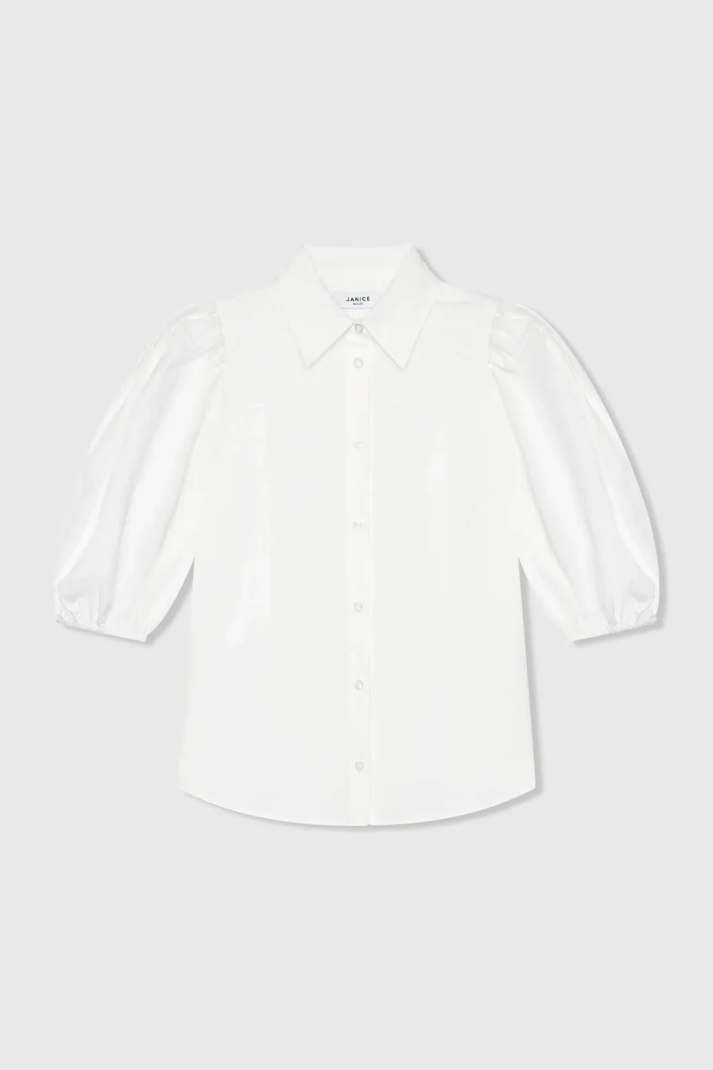 Witte Katoenen Blouse Dames Lars Wit