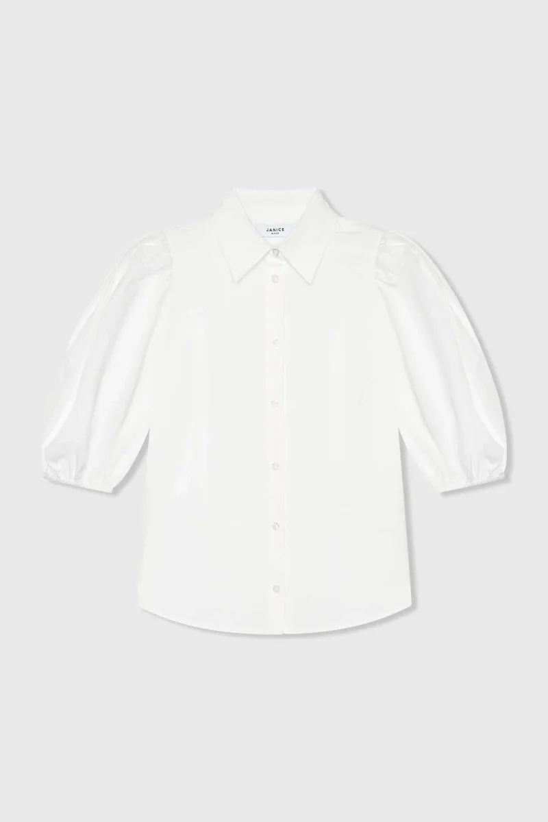 Witte Katoenen Blouse Dames Lars Wit