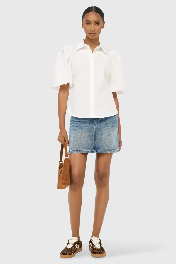 Witte Katoenen Blouse Dames Lars Wit