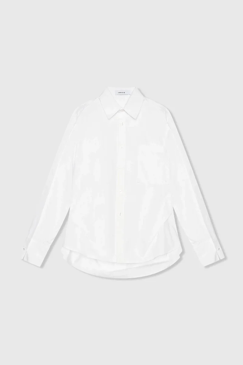 Witte Katoenen Oversized Dames Blouse Phil