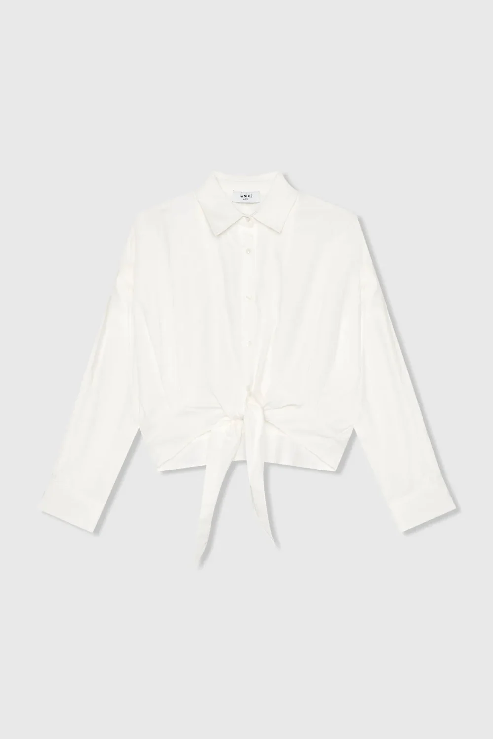 Witte Katoenen Strik Blouse Dames David