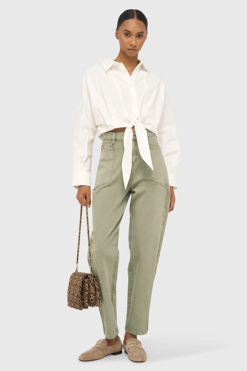 Witte Katoenen Strik Blouse Dames David