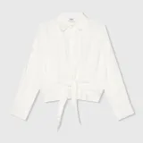Witte Katoenen Strik Blouse Dames David