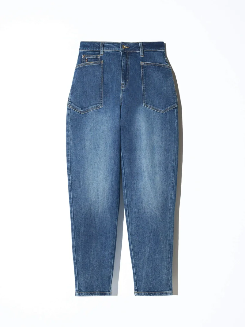 Worker Jeans Dames Barrel Fit Stretch Mid Rise Morrison Blauw 469