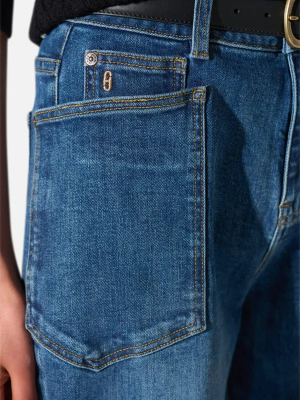 Worker Jeans Dames Barrel Fit Stretch Mid Rise Morrison Blauw 469