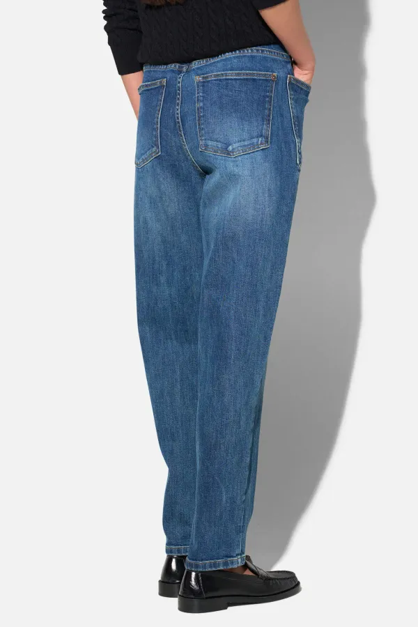 Worker Jeans Dames Barrel Fit Stretch Mid Rise Morrison Blauw 469